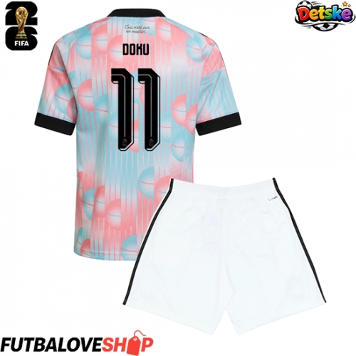 Dres Belgicko Jeremy Doku #11 Preč pre deti MS 2026 Krátky Rukáv (+ trenírky)